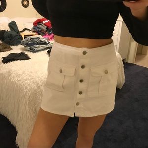 White Denim Skirt